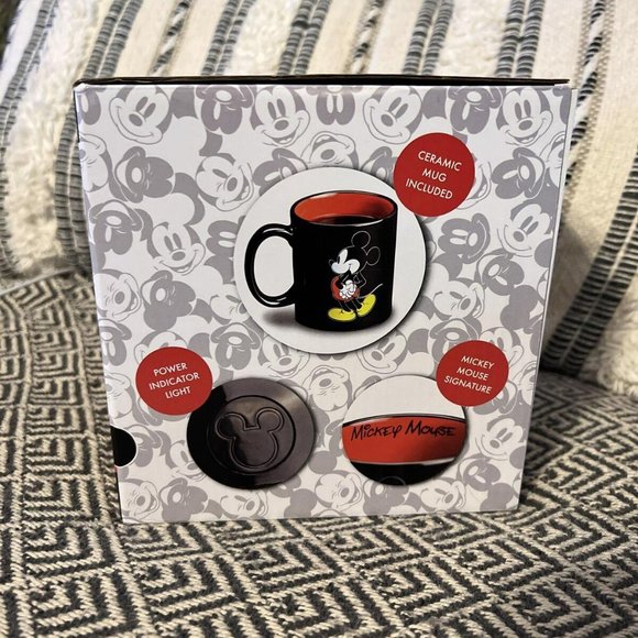 New Disney Mickey Mouse Mug Warmer with 10 Oz Ceramic Mug - Picture 2 of 5